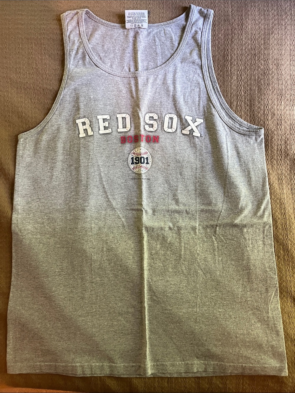 Gray Red Sox Tank Top with Boston 1901 Logo